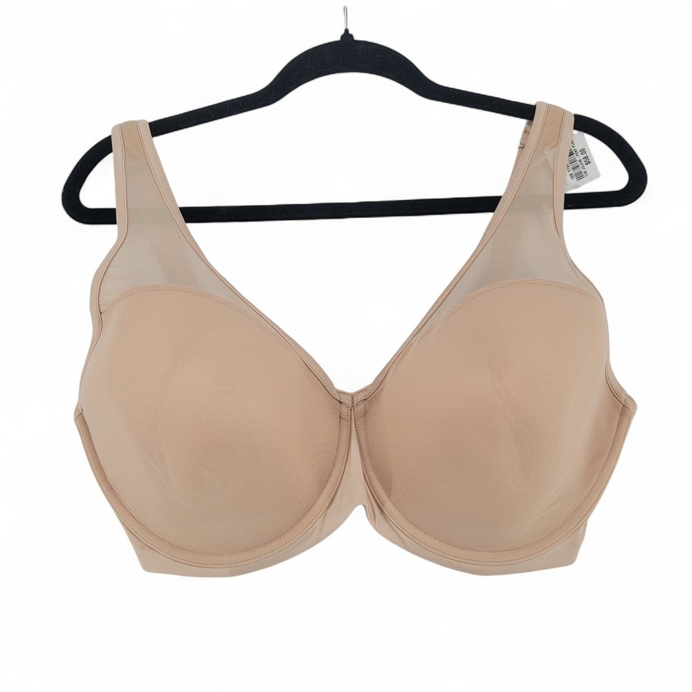 Leading Lady Womens 38G Full‎ Coverage Bra Nylon Beige Underwire NWT